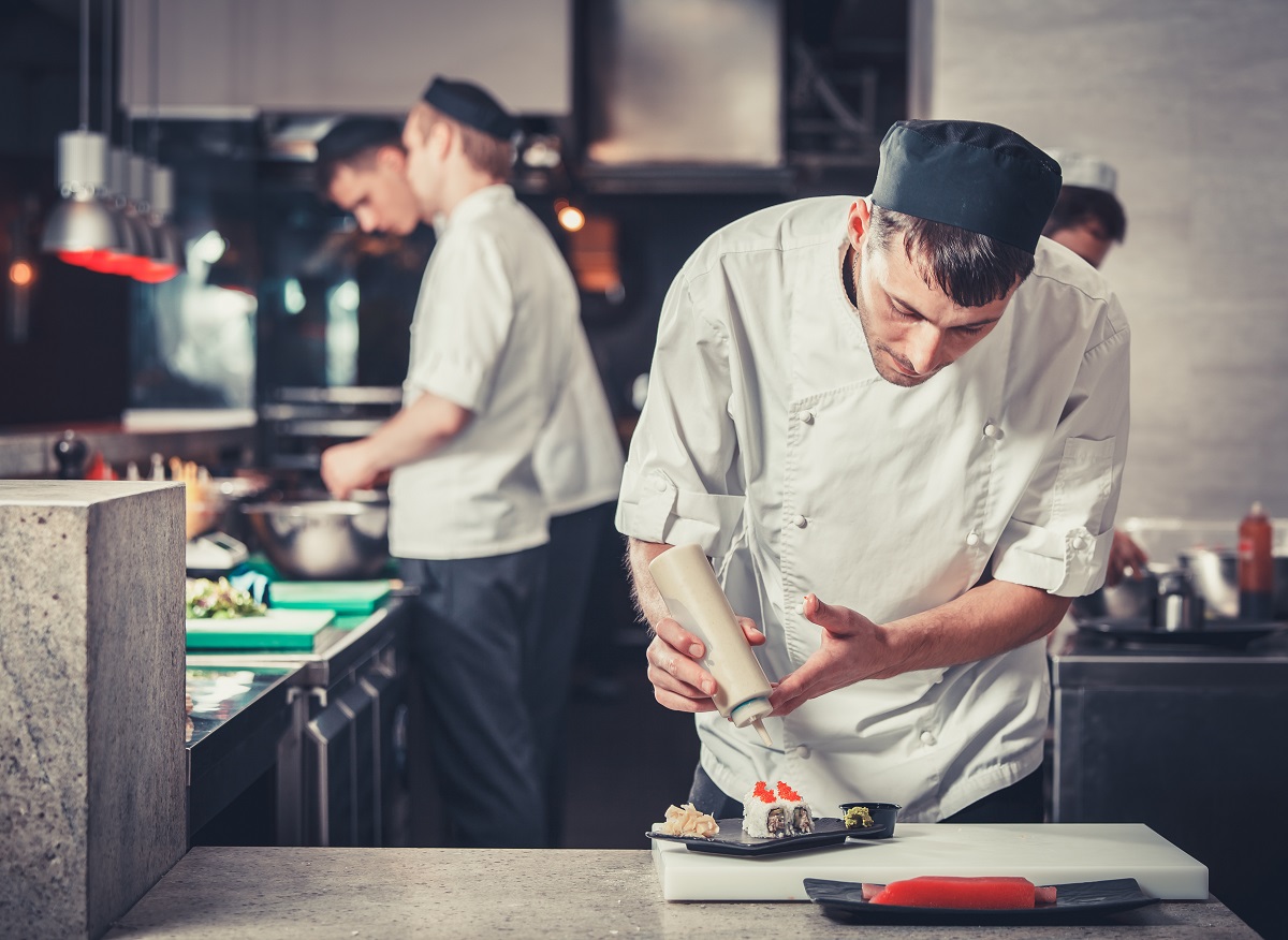 preparing sushi