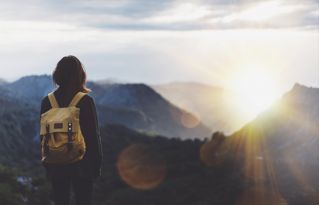 woman out in hike