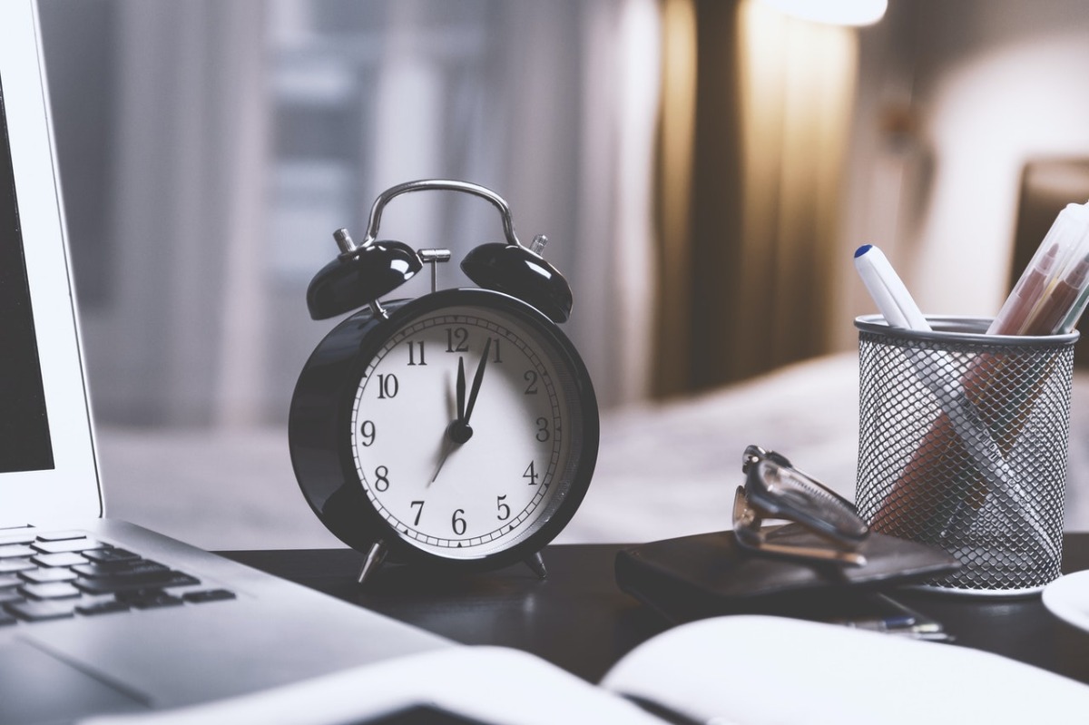 clock on a desk