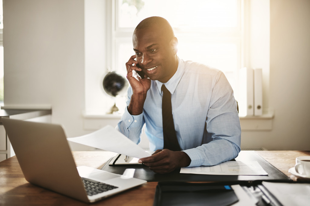 man talking to the phone