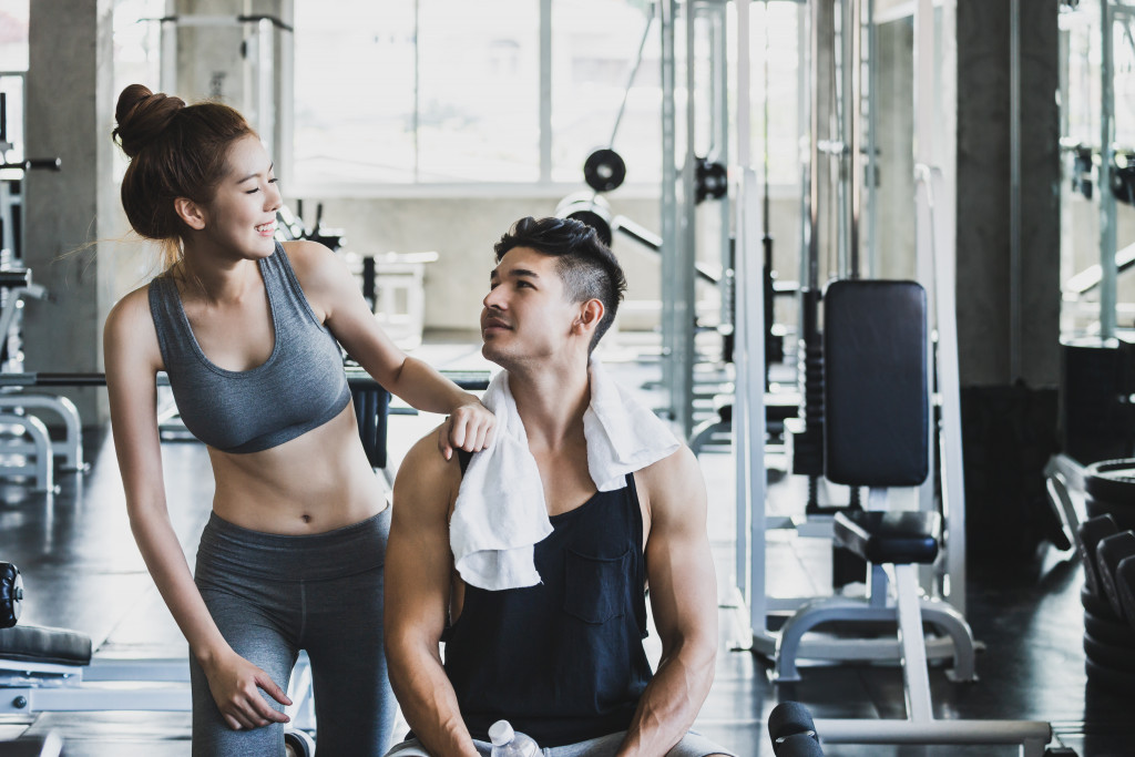 two people at the gym