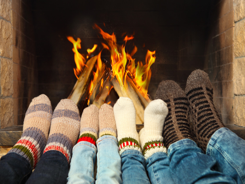 Family enjoying comfortable home temperature