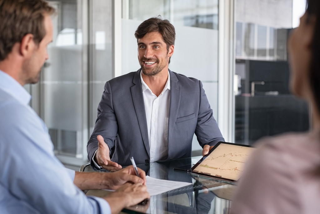 a man talking to condominium developer