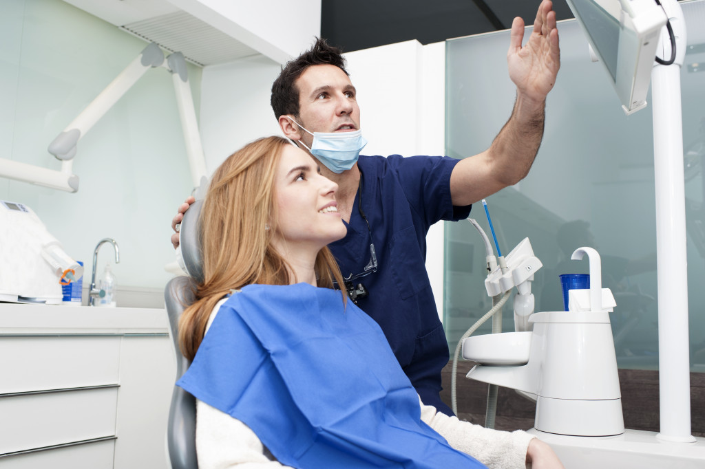 young woman at dentist office