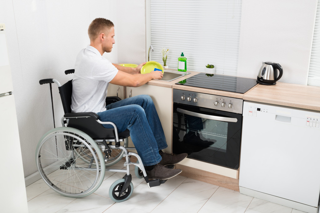 low sink in the kitchen